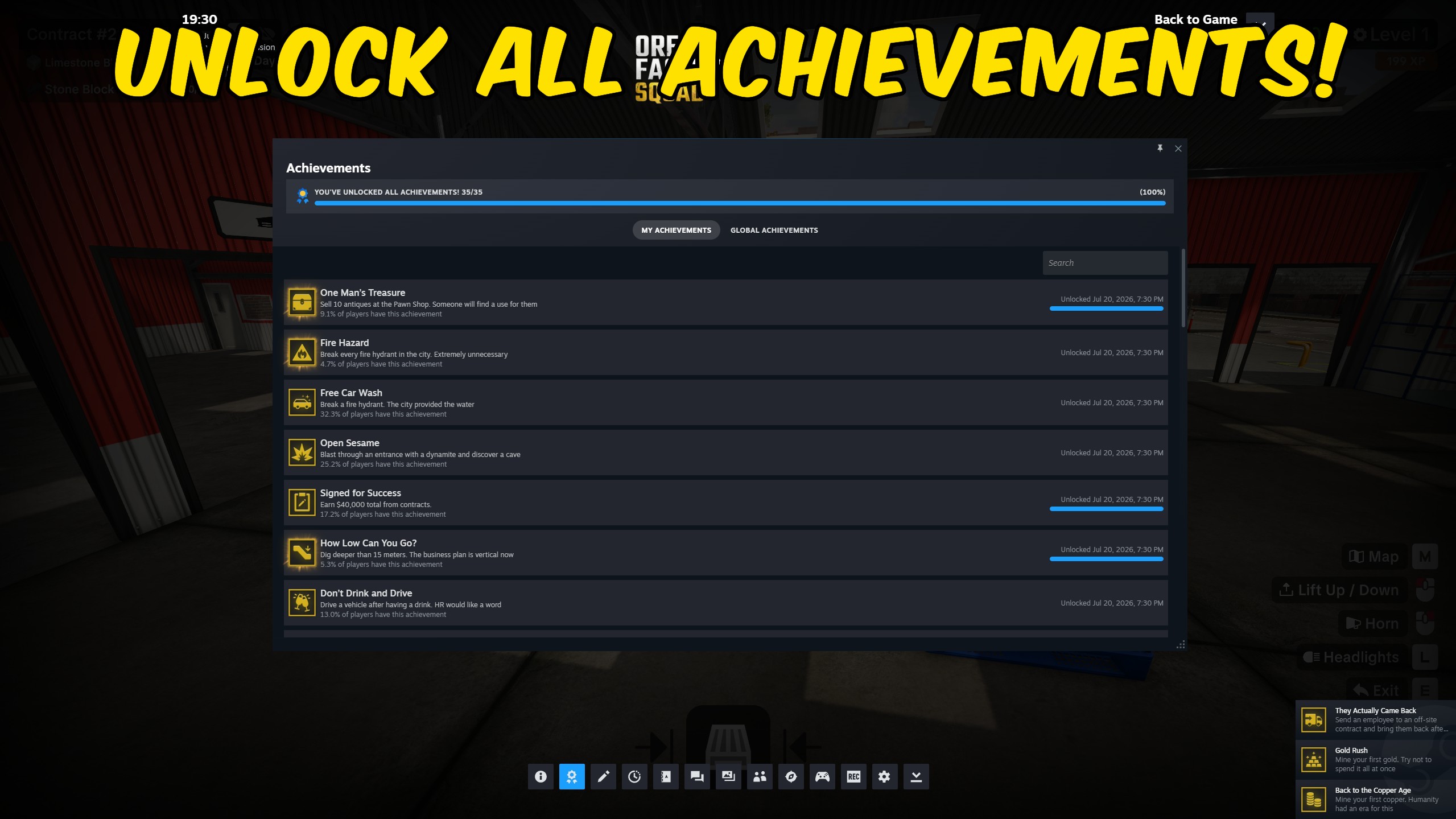 Ore Factory Squad ⛏️ — Achievement Unlocker (screenshot 2)